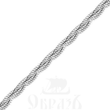 косичка из 4-х цепочек плетения "париджина" серебро 925 пробы с родиевым покрытием (арт. нц 22-062а-3 d0,50)