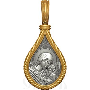 нательная икона св. праведная анна, серебро 925 проба с золочением (арт. 06.005)
