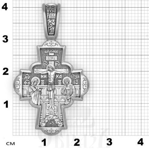 крест благовещение пресвятой богородицы, серебро 925 проба с родированием (арт. 17.037р)