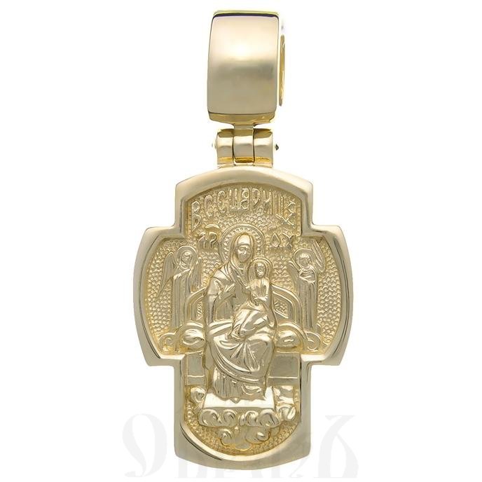 золотой крест с образом божией матери всецарица, 585 проба желтого цвета (арт. 40204)