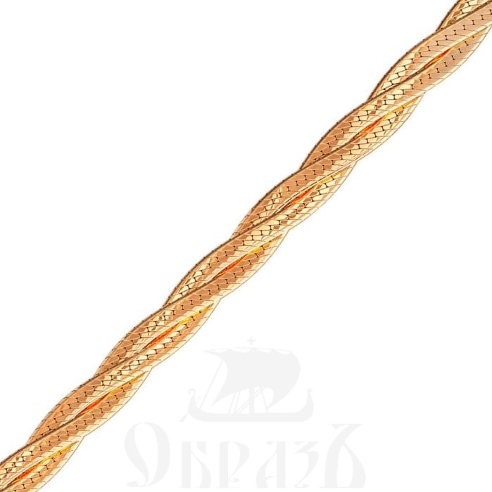 косичка из 3-х цепочек плетение "монтреаль" красное золото 585 пробы (арт. нц 12-025 d0,30)